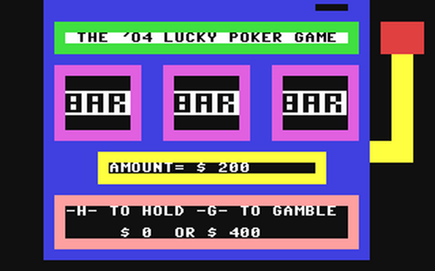 C64 GameBase '04_Lucky_Poker_Game,_The (Public_Domain) 2004