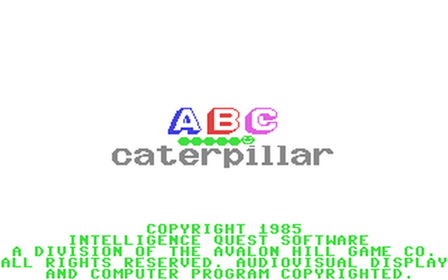C64 GameBase ABC_Caterpillar Avalon_Hill_Microcomputer_Games,_Inc. 1985