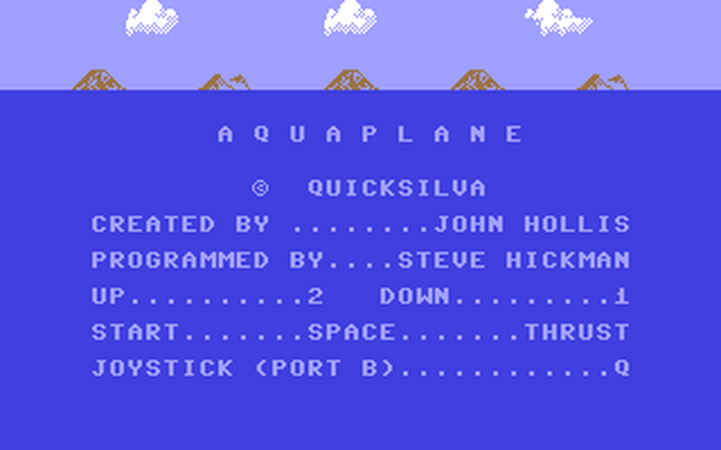 C64 GameBase Aquaplane Argus_Press_Software_(APS)/Quicksilva 1983