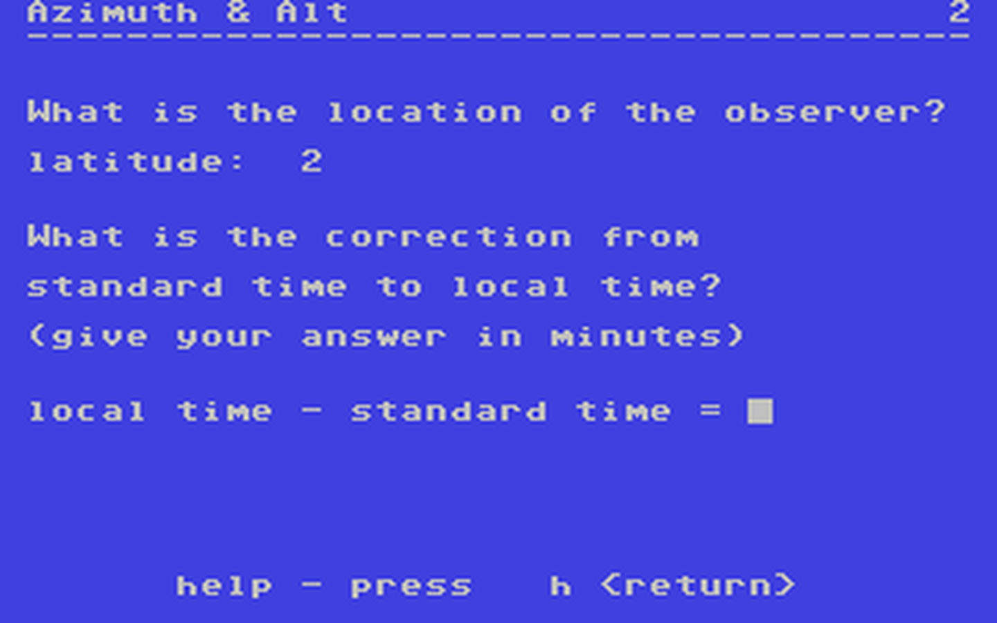 C64 GameBase Azimuth_&_Altitude Commodore_Educational_Software 1983
