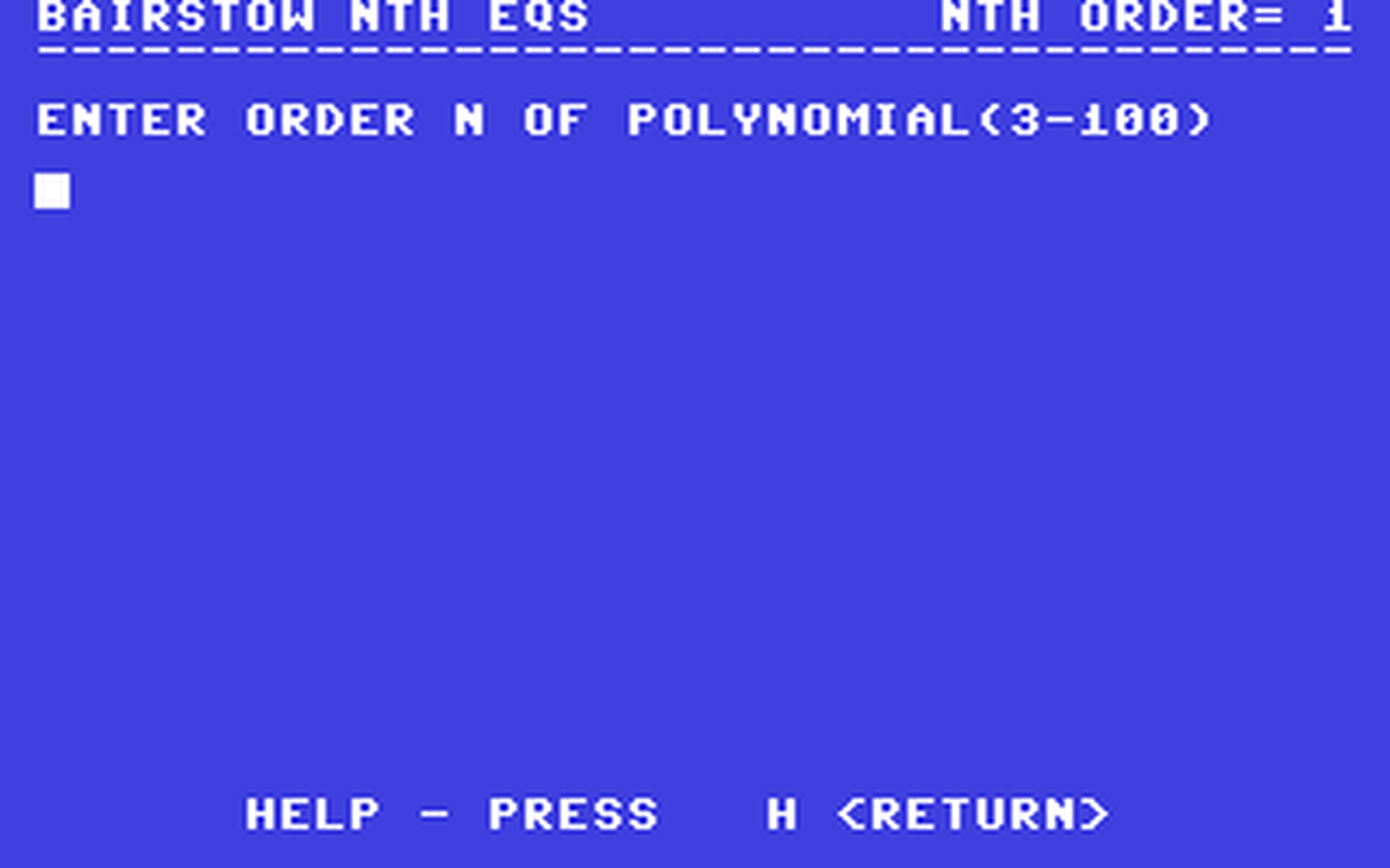 C64 GameBase Bairstow_nth_Equations Commodore_Educational_Software 1982