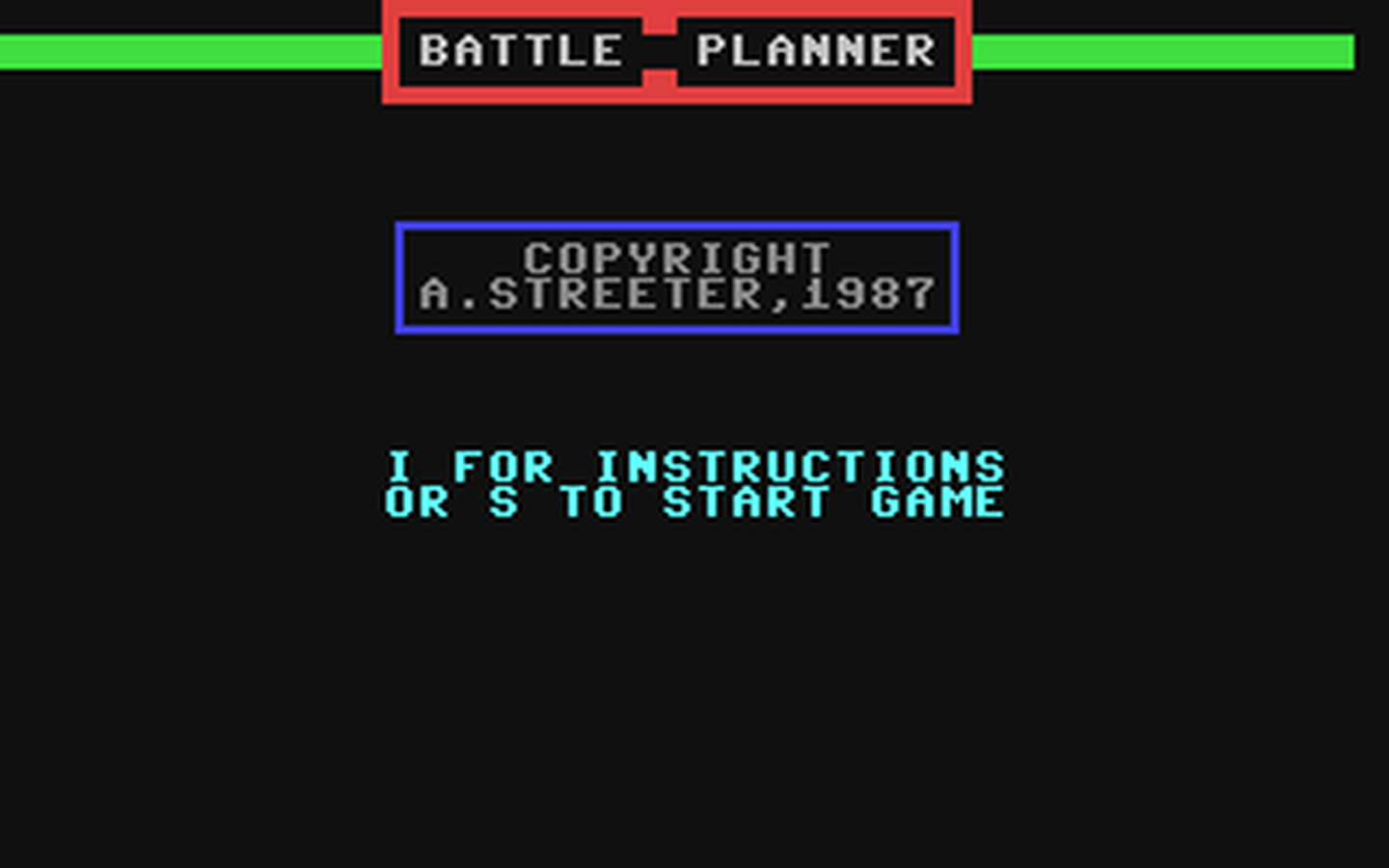 C64 GameBase Battle_Planner Street_Games 1987