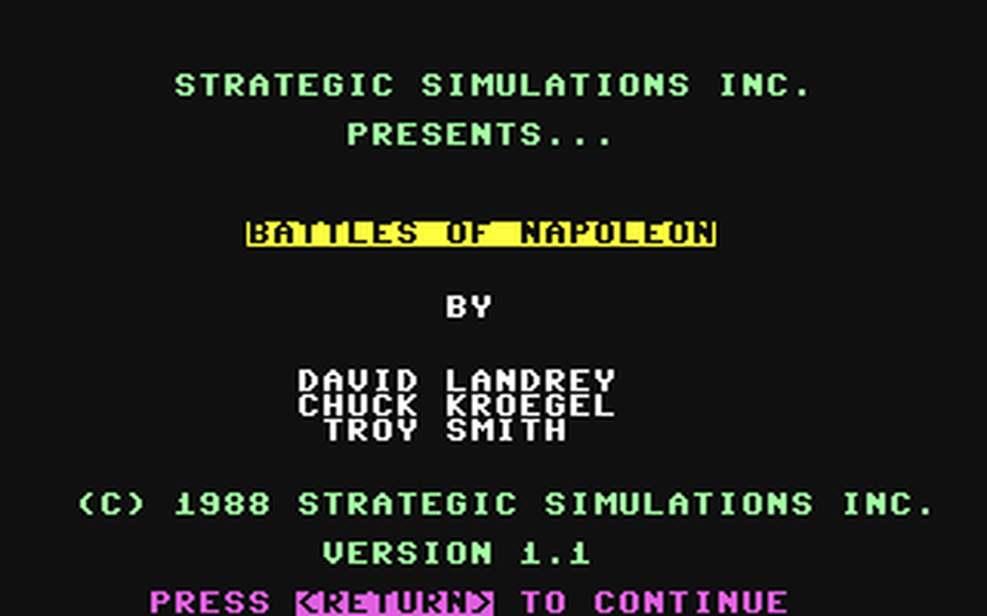 C64 GameBase Battles_of_Napoleon SSI_(Strategic_Simulations,_Inc.) 1988