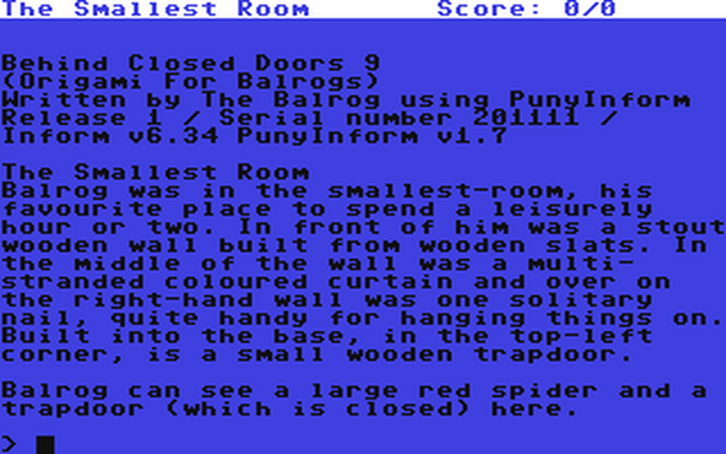 C64 GameBase Behind_Closed_Doors_IX_-_Origami_for_Balrogs Zenobi_Software 2020