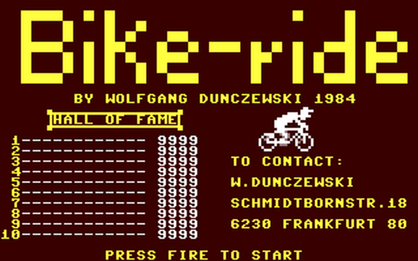 C64 GameBase Bike-Ride 1984