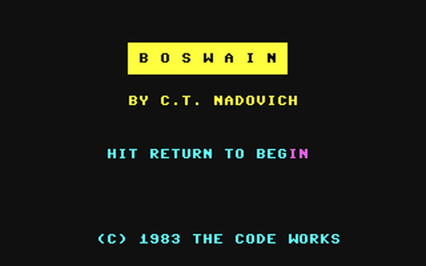 C64 GameBase Boswain Osbourne/McGraw-Hill 1983