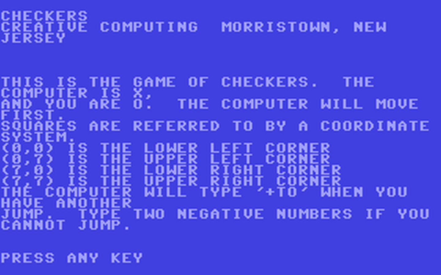 C64 GameBase Checkers Creative_Computing 1978