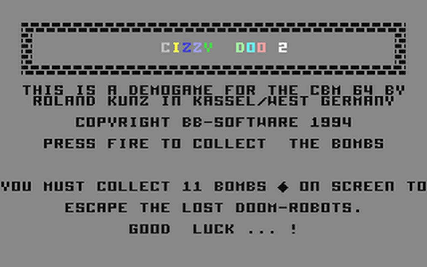 C64 GameBase Cizzy_Doo_II BB_Software 1994