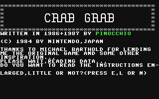 C64 GameBase Crab_Grab (Public_Domain) 1987