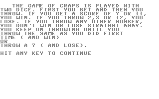 C64 GameBase Craps