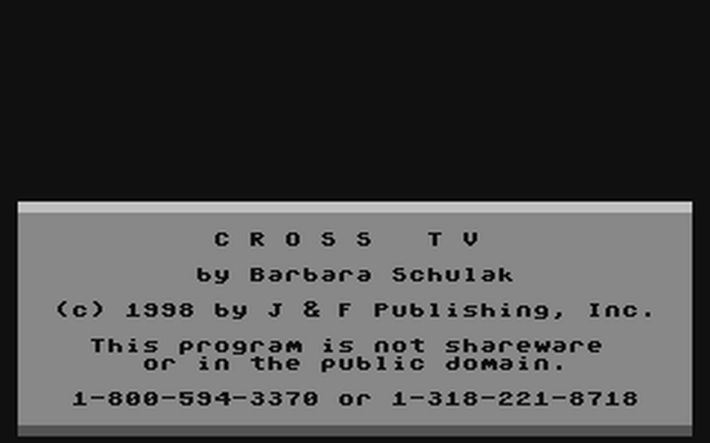 C64 GameBase Cross_TV Loadstar/J_&_F_Publishing,_Inc. 1998