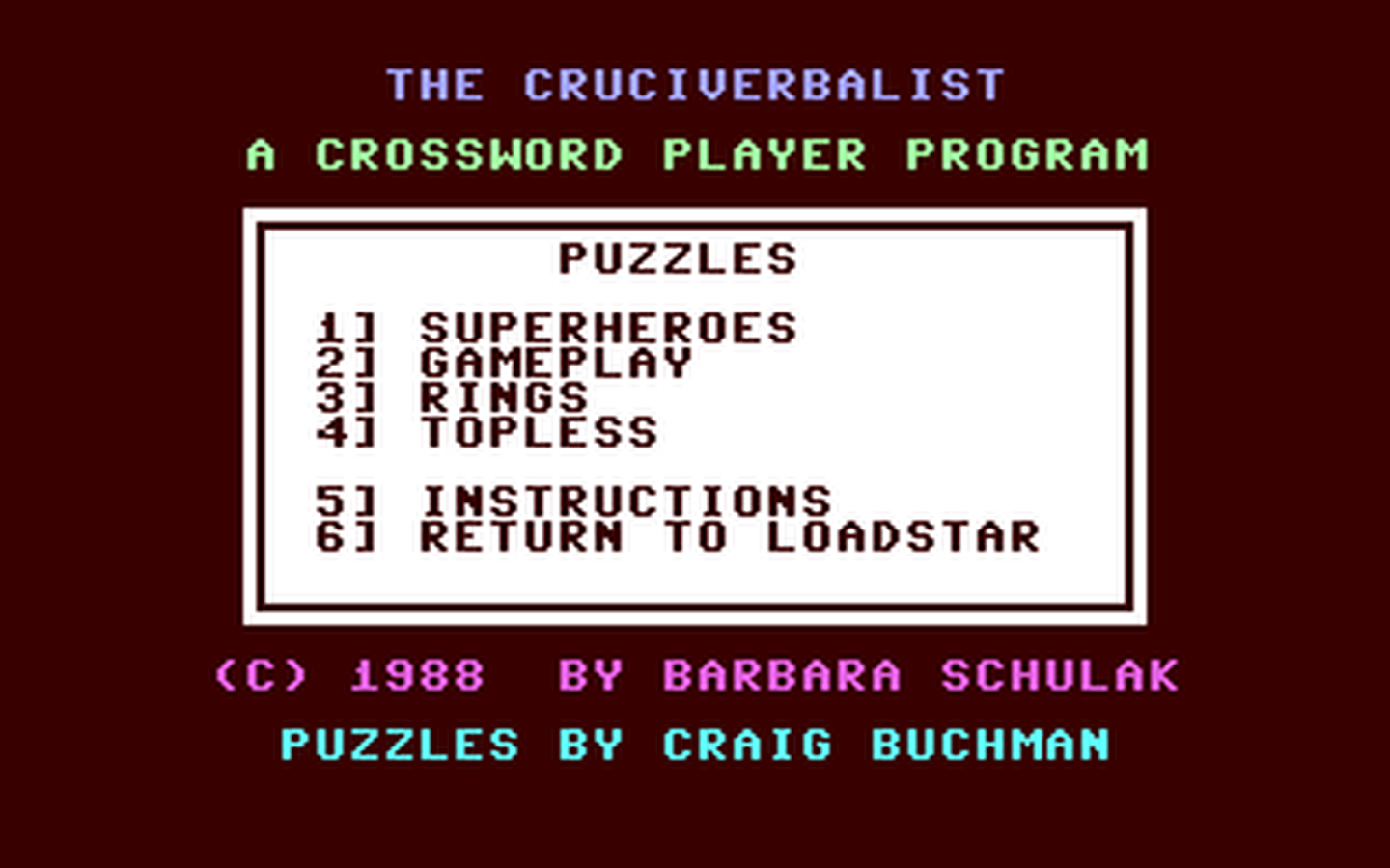 C64 GameBase Cruciverbalist,_The Loadstar/Softdisk_Publishing,_Inc. 1988
