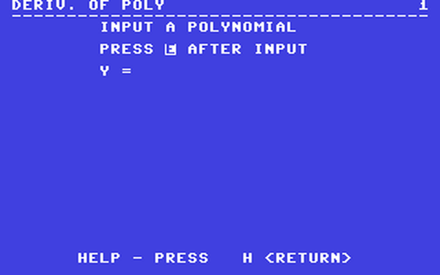 C64 GameBase Derivative_of_a_Polynomial Commodore_Educational_Software 1982