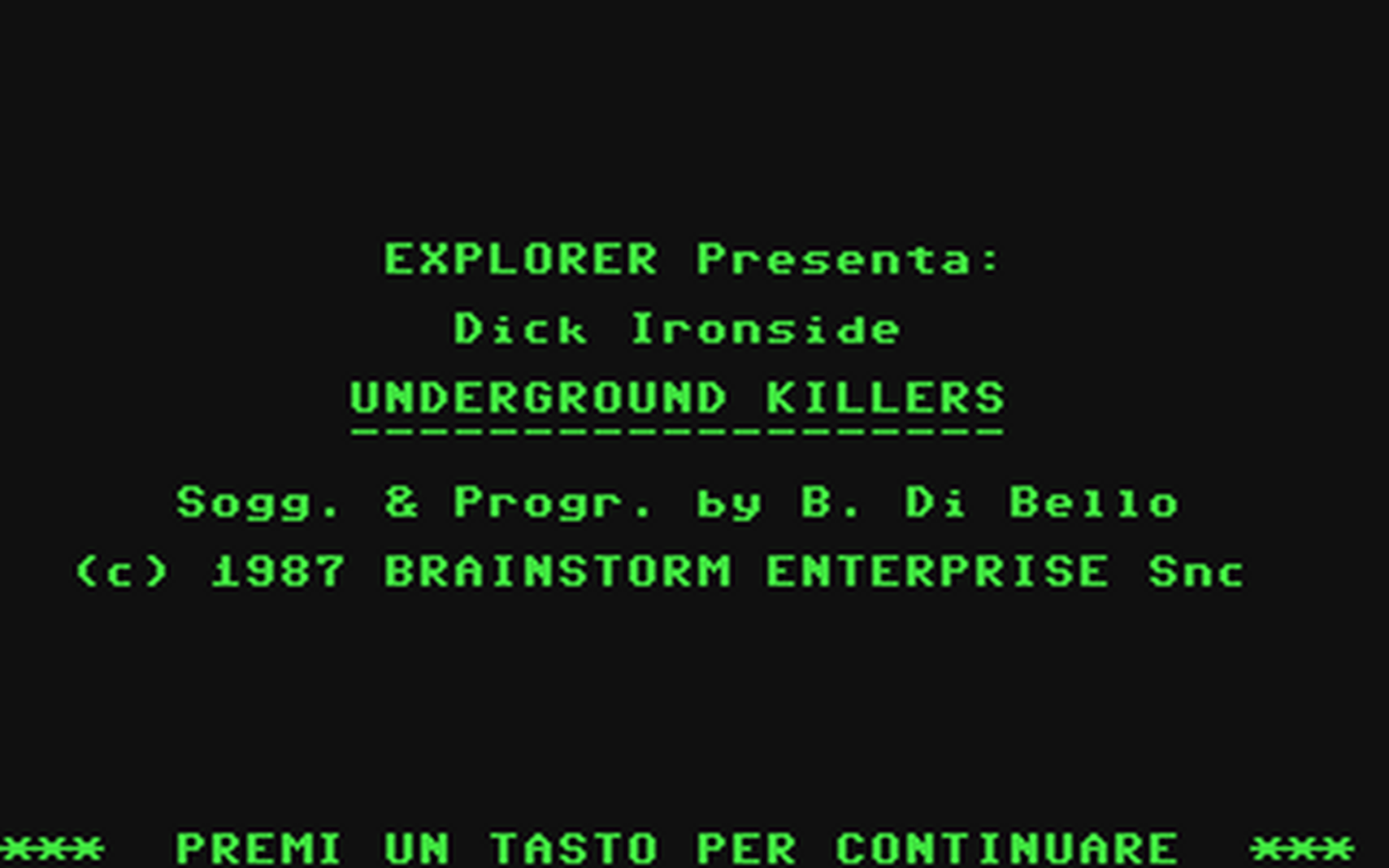 C64 GameBase Dick_Ironside_-_Underground_Killers Edizioni_Hobby/Explorer 1987