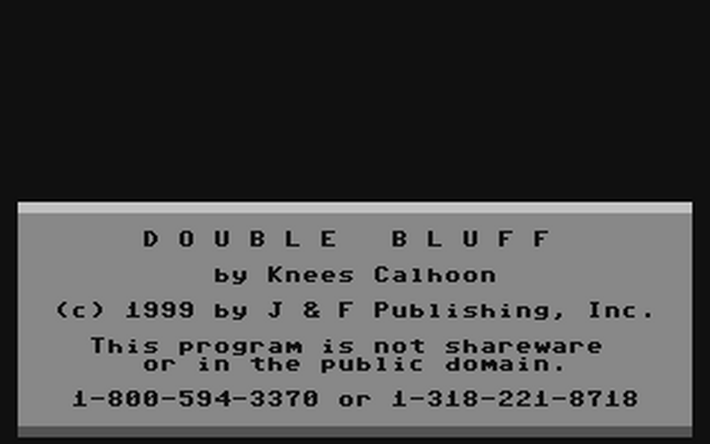 C64 GameBase Double_Bluff Loadstar/J_&_F_Publishing,_Inc. 1999