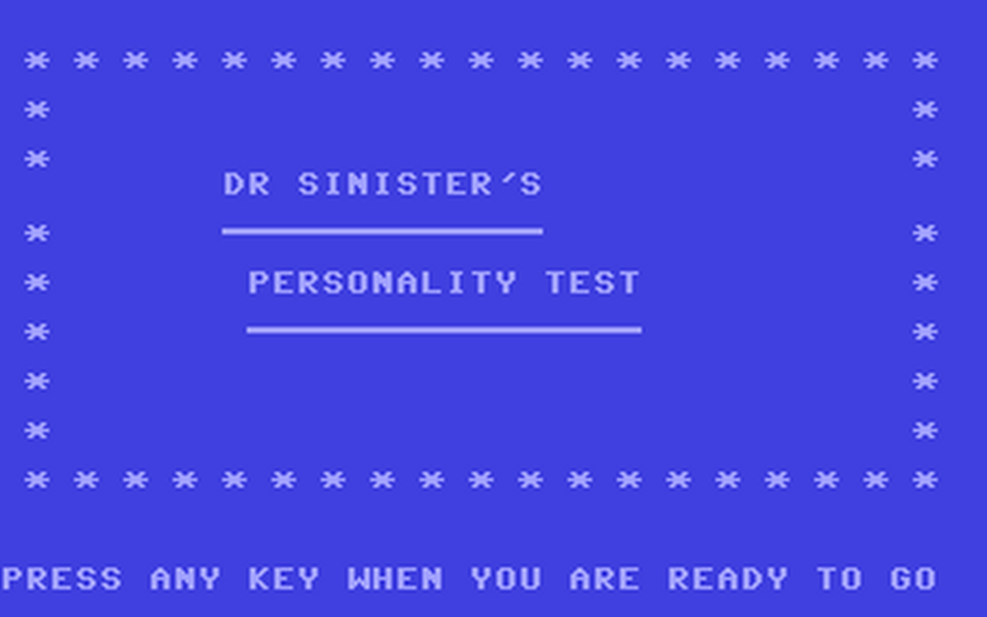 C64 GameBase Dr._Sinister's_Personality_Test Petsoft 1979