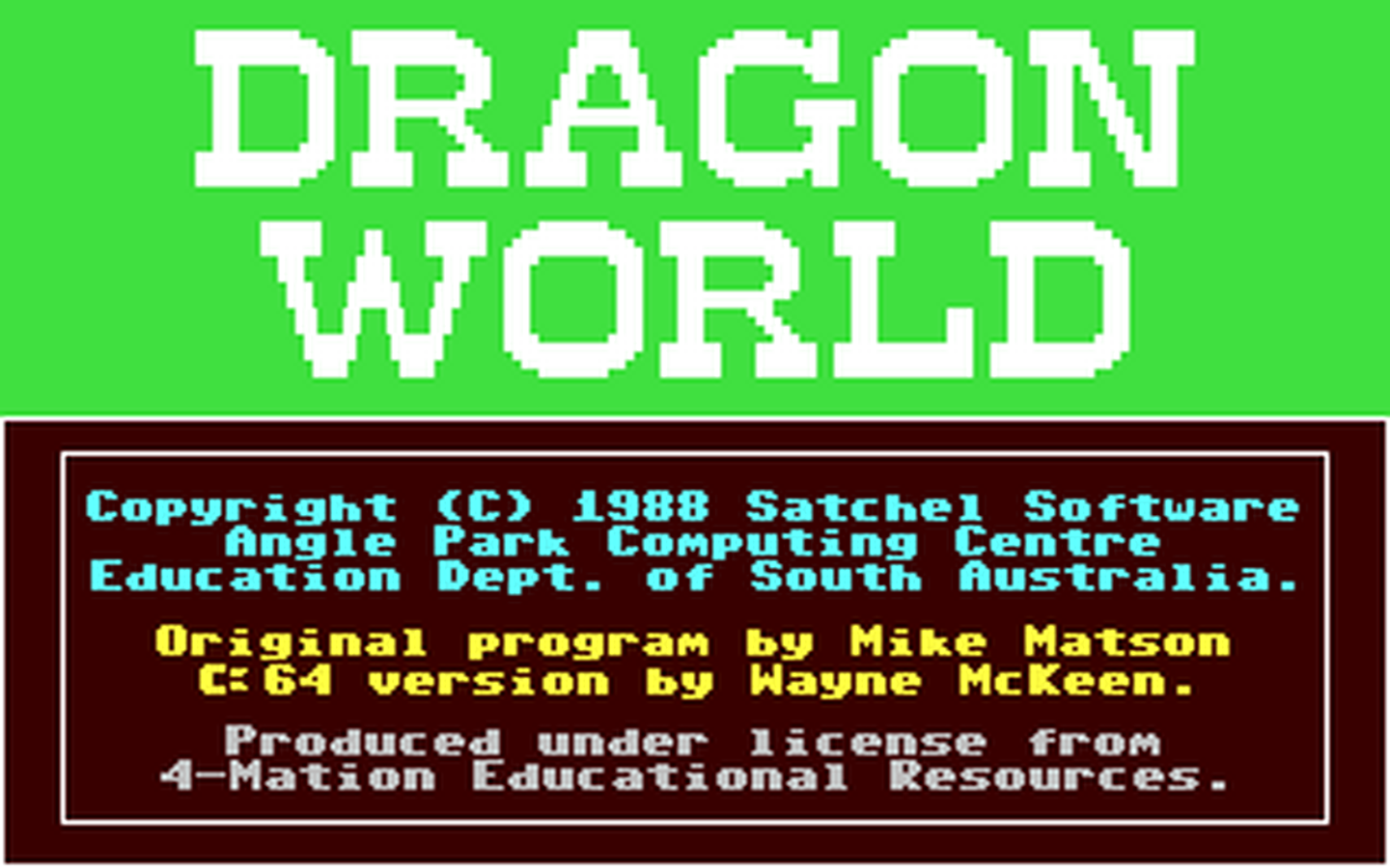 C64 GameBase Dragon_World Satchel_Software 1988