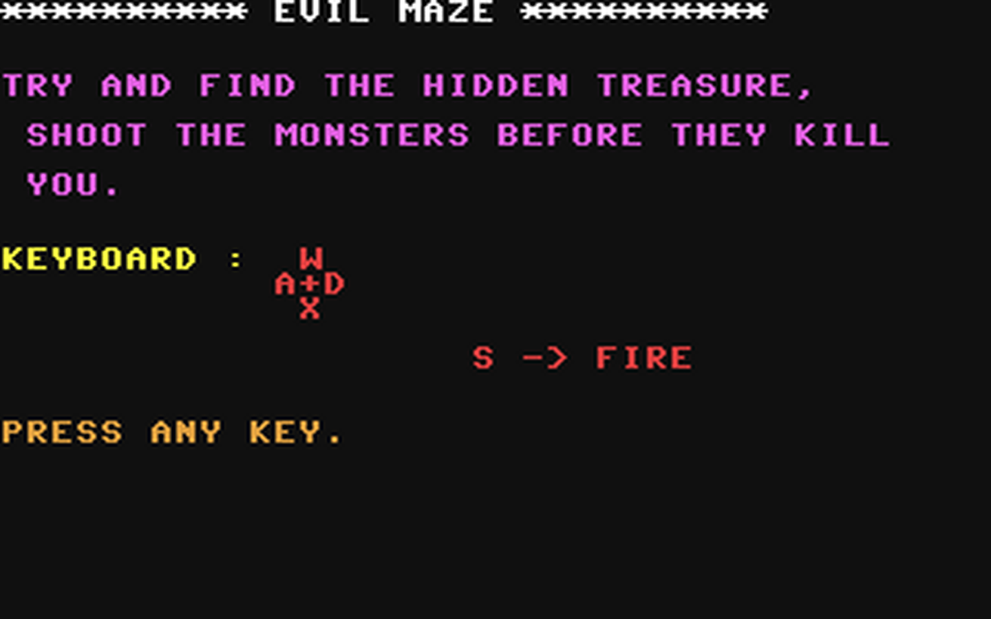 C64 GameBase Evil_Maze Robtek_Ltd. 1986