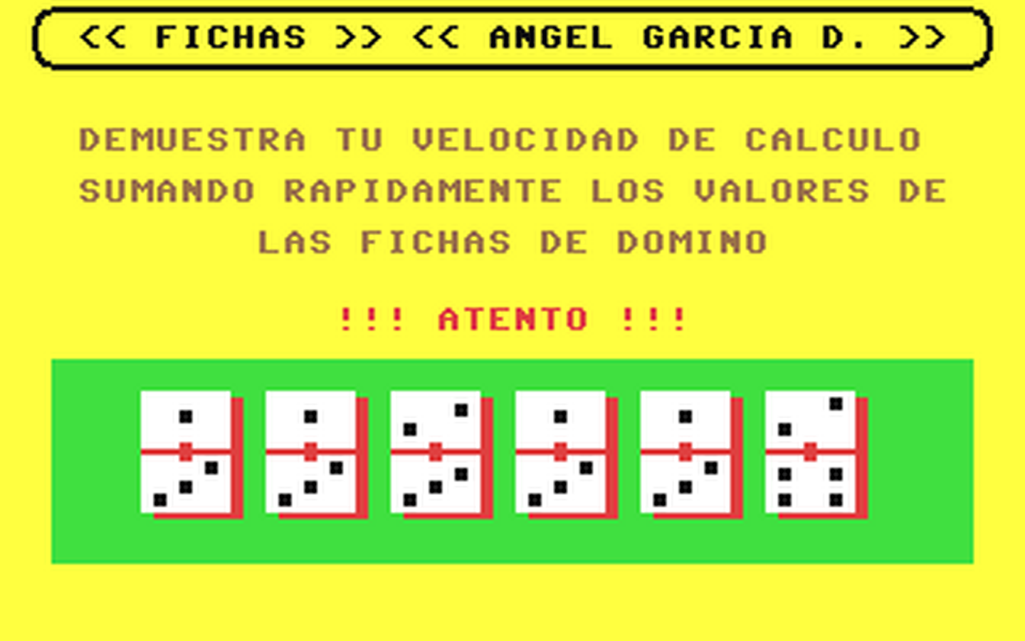 C64 GameBase Fichas_de_Domino Grupo_de_Trabajo_Software_(GTS)_s.a./Commodore_Computer_Club 1986
