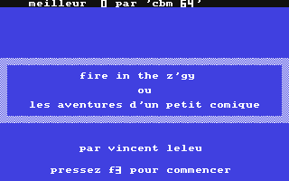 C64 GameBase Fire_in_the_Z'gy Hebdogiciel 1986
