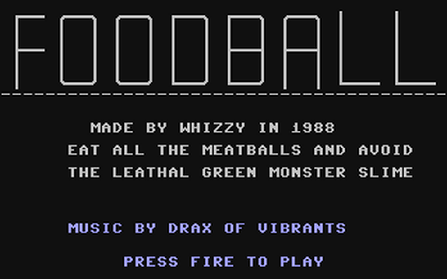 C64 GameBase Foodball (Public_Domain) 2018