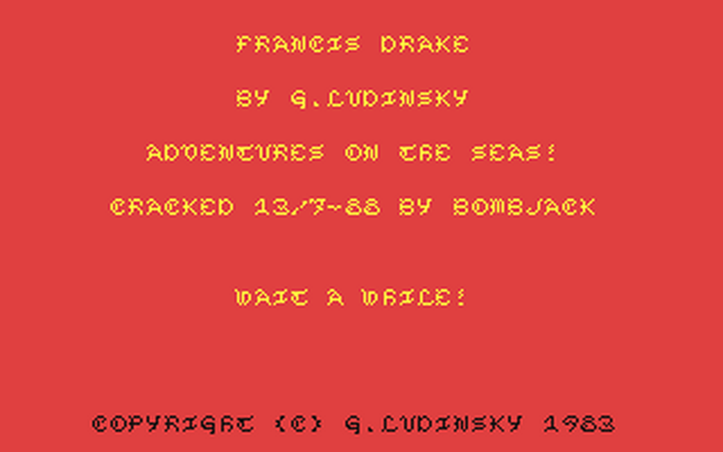 C64 GameBase Francis_Drake_Adventure_Game Phoenix_Publishing_Associates 1983