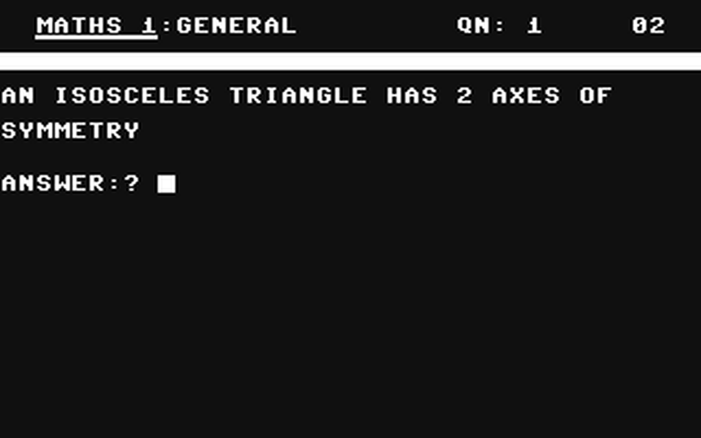 C64 GameBase GCE'O'Level_-_Mathematics_1 Ivan_Berg_Software_Ltd. 1983