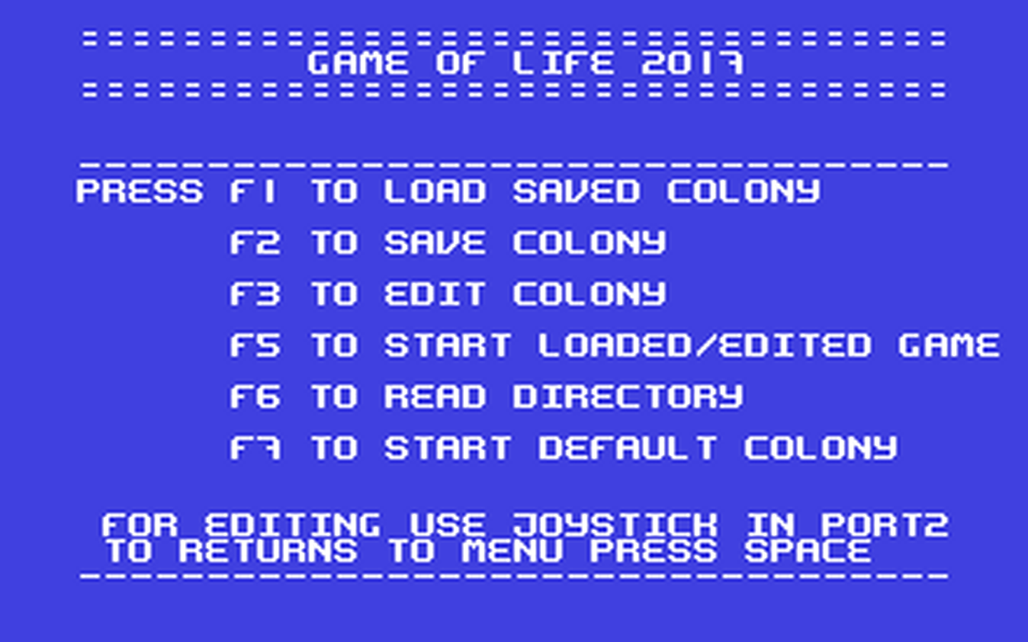 C64 GameBase Game_of_Life_2017 The_New_Dimension_(TND) 2017