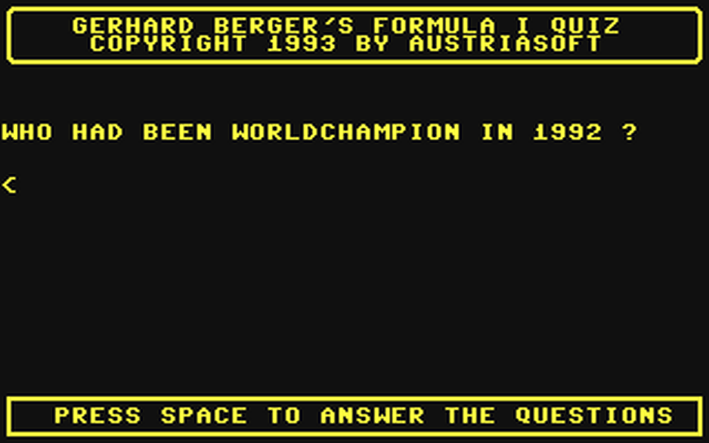 C64 GameBase Gerhard_Berger's_Formula_I_Quiz (Public_Domain) 1993