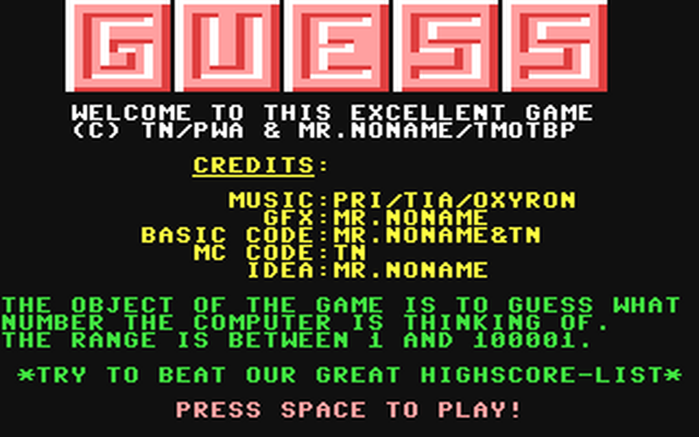 C64 GameBase Guess (Public_Domain) 1995