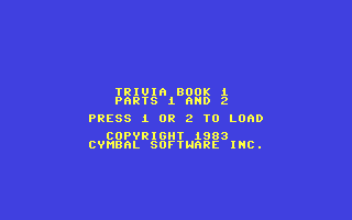 C64 GameBase Game_of_Trivia,_The_-_Trivia_Book_1 Cymbal_Software,_Inc. 1983