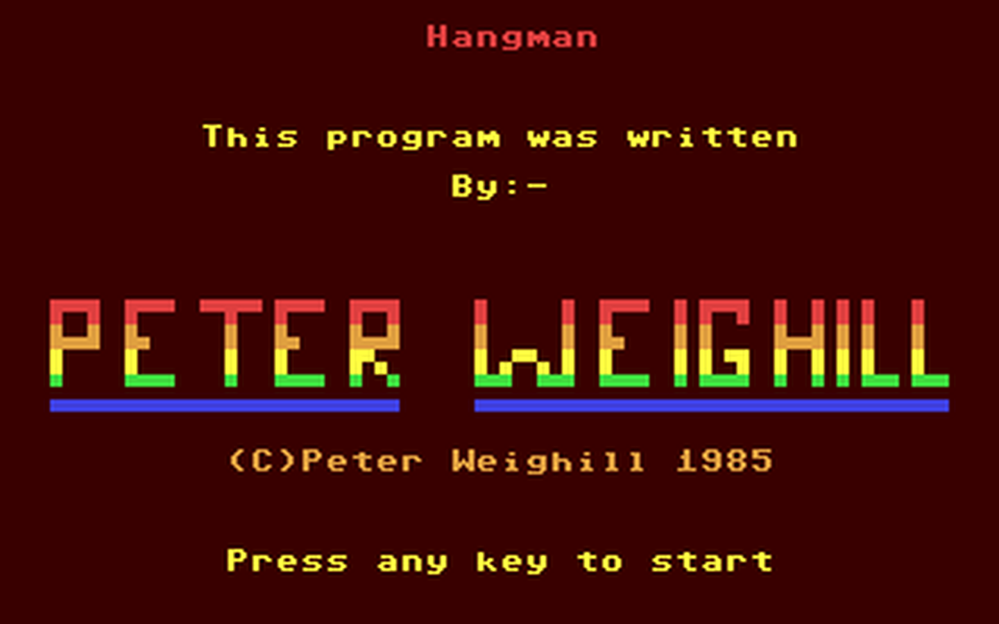 C64 GameBase Hangman (Public_Domain) 1985