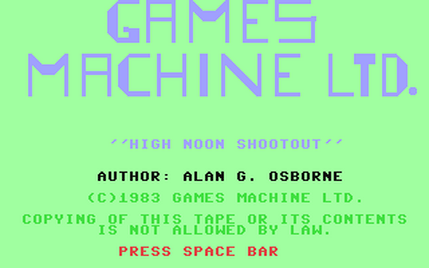 C64 GameBase High_Noon_Shootout Stack_Computer_Services_Ltd. 1983