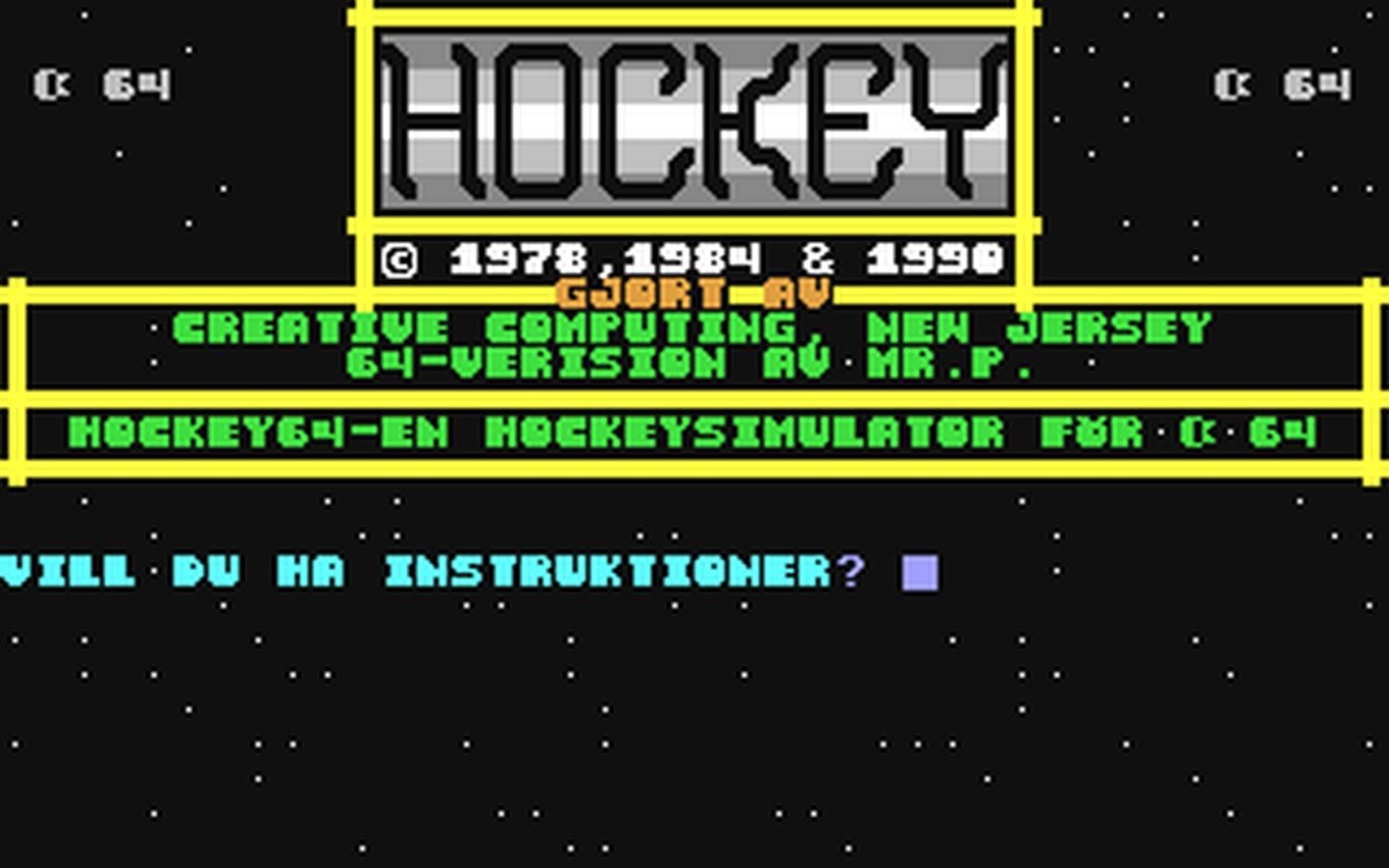 C64 GameBase Hockey64 SYS_Public_Domain 1991