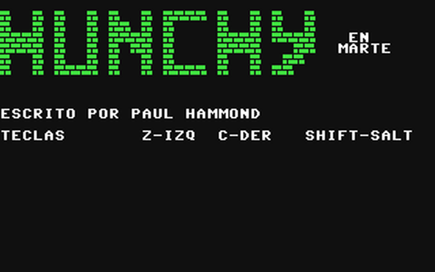 C64 GameBase Hunchy_en_Marte Sintax_S.A./Your_Computer 1986