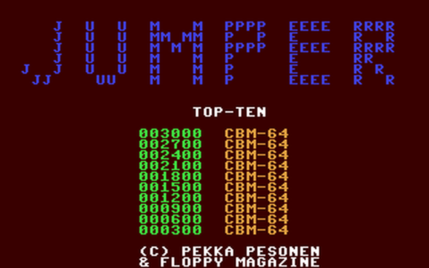 C64 GameBase Jumper Megasystems_Oy/Floppy_Magazine_64 1985
