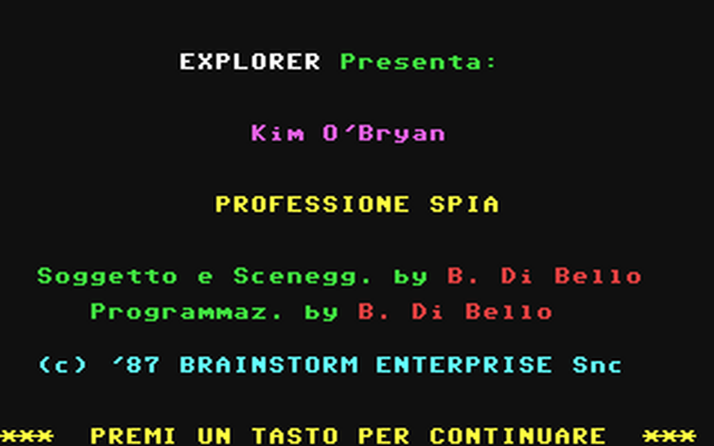 C64 GameBase Kim_O'Bryan_-_Professione_Spia Edizioni_Hobby/Explorer 1987