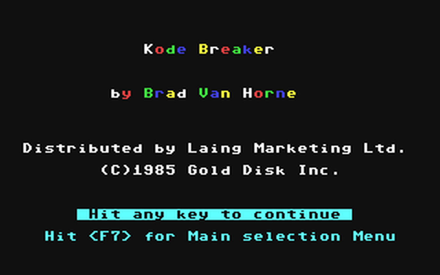 C64 GameBase Kode_Breaker Gold_Disk,_Inc. 1985