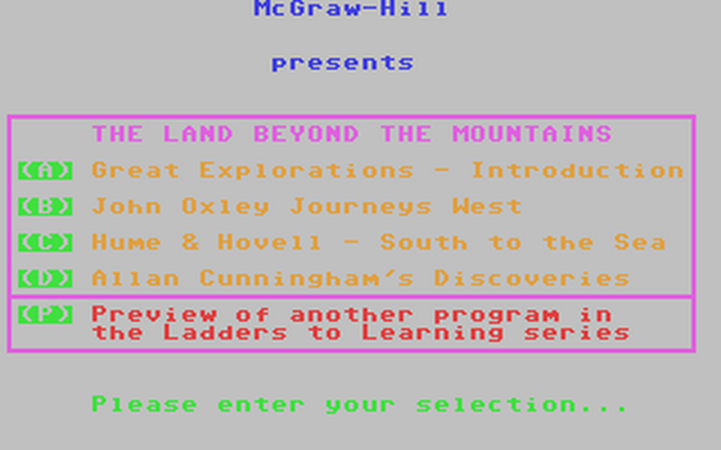 C64 GameBase Ladders_to_Learning_-_Explorers_IV_-_The_Land_Beyond_the_Mountains McGraw-Hill_Ryerson_Ltd. 1984