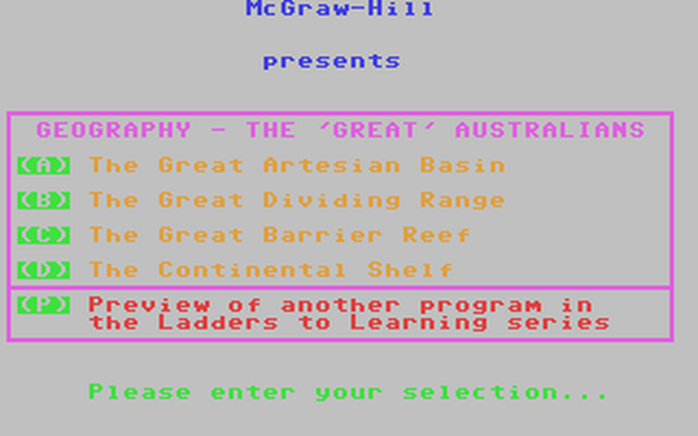 C64 GameBase Ladders_to_Learning_-_Geography_-_The_Great_Australians McGraw-Hill_Ryerson_Ltd. 1984