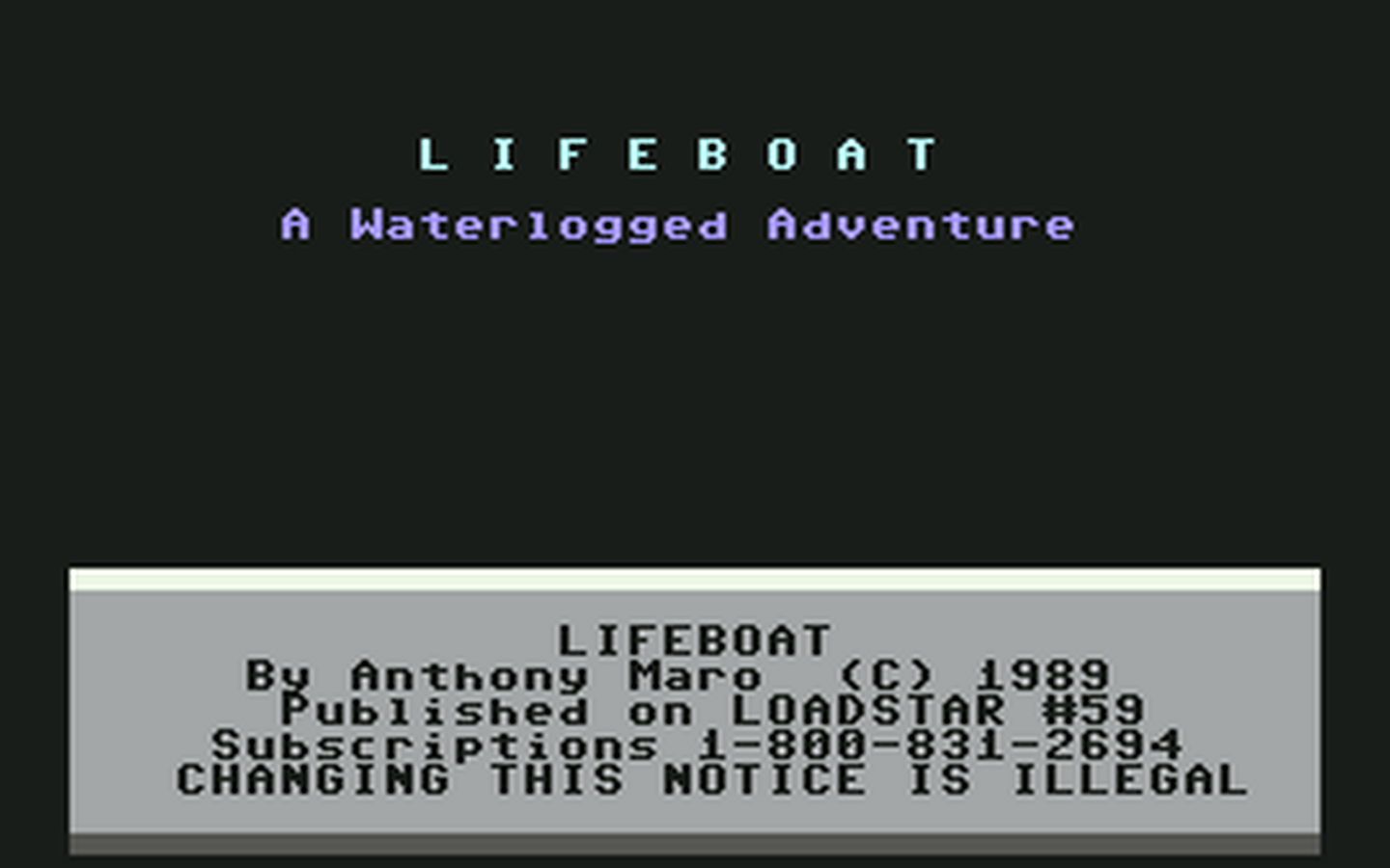 C64 GameBase Lifeboat Commodore_Magazine,_Inc. 1989