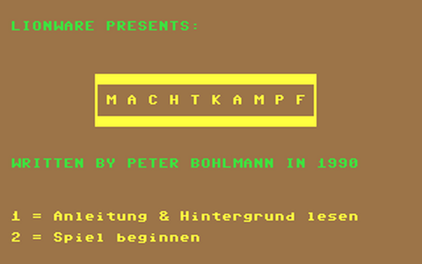 C64 GameBase Machtkampf B-Soft_PD 1995