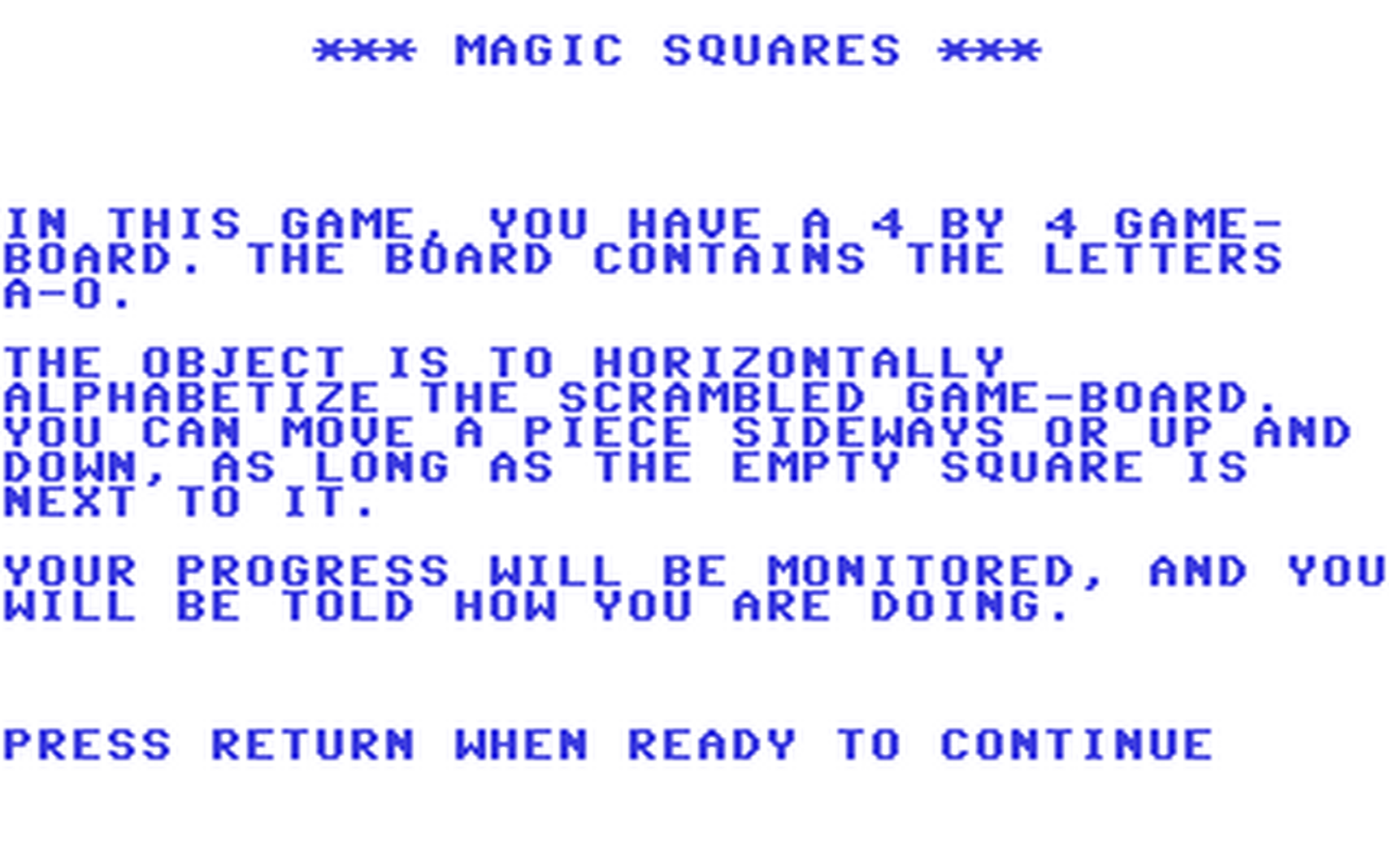 C64 GameBase Magic_Squares Datamost,_Inc. 1984