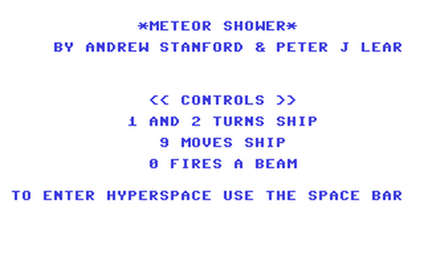 C64 GameBase Meteor_Shower Hayes_Publishing 1984