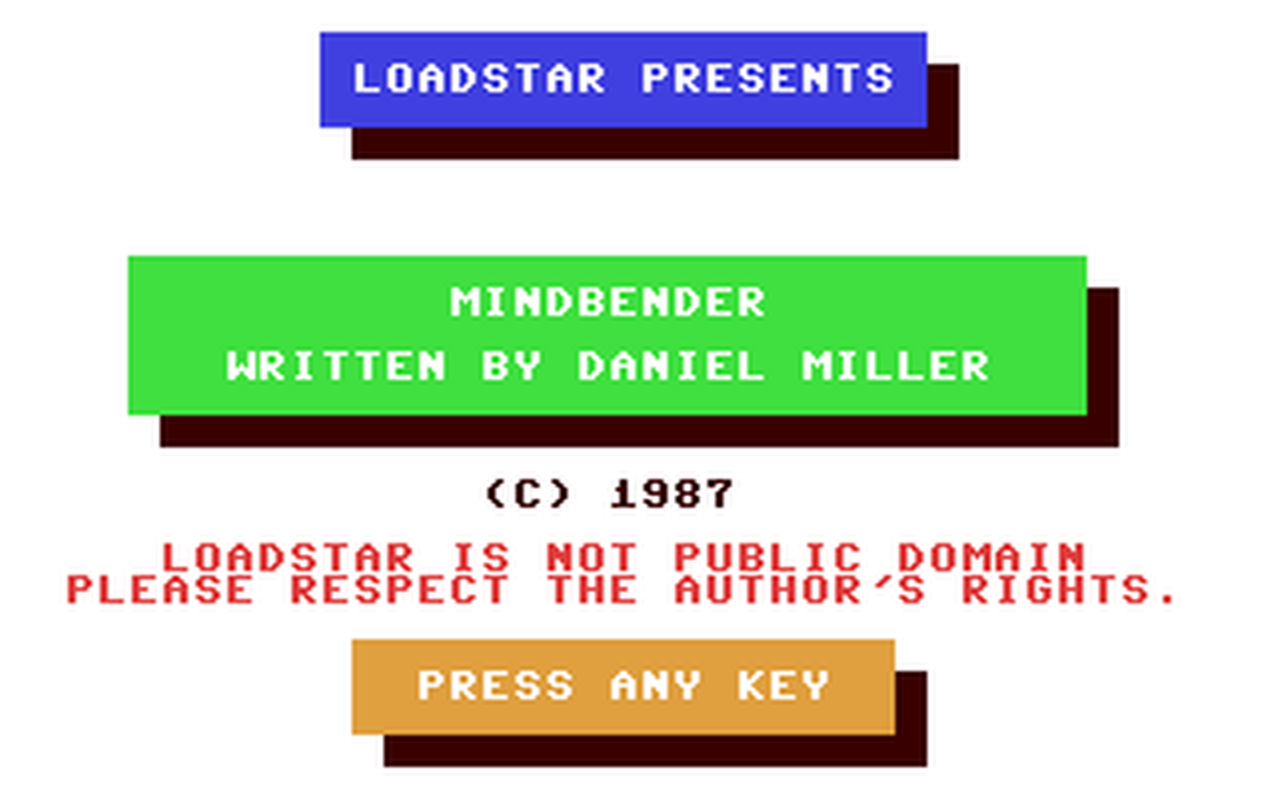 C64 GameBase Mindbender Loadstar/Softdisk_Publishing,_Inc. 1987