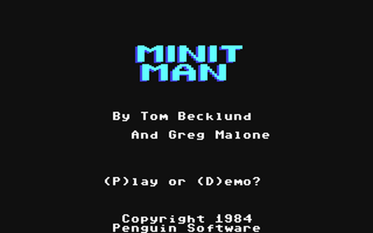 C64 GameBase Minit_Man Penguin_Software 1984