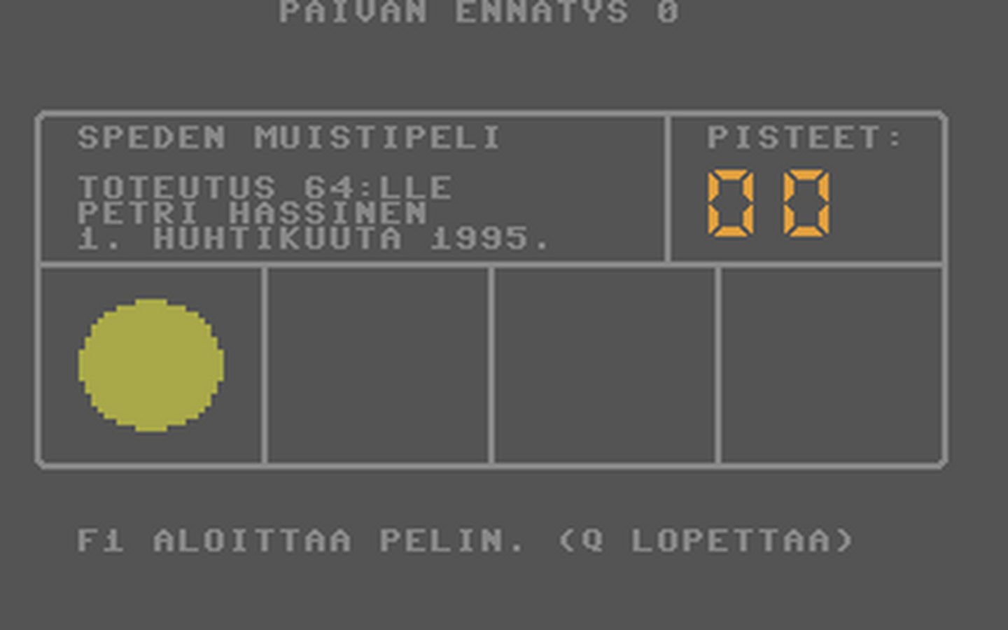 C64 GameBase Muistipeli (Not_Published) 1991