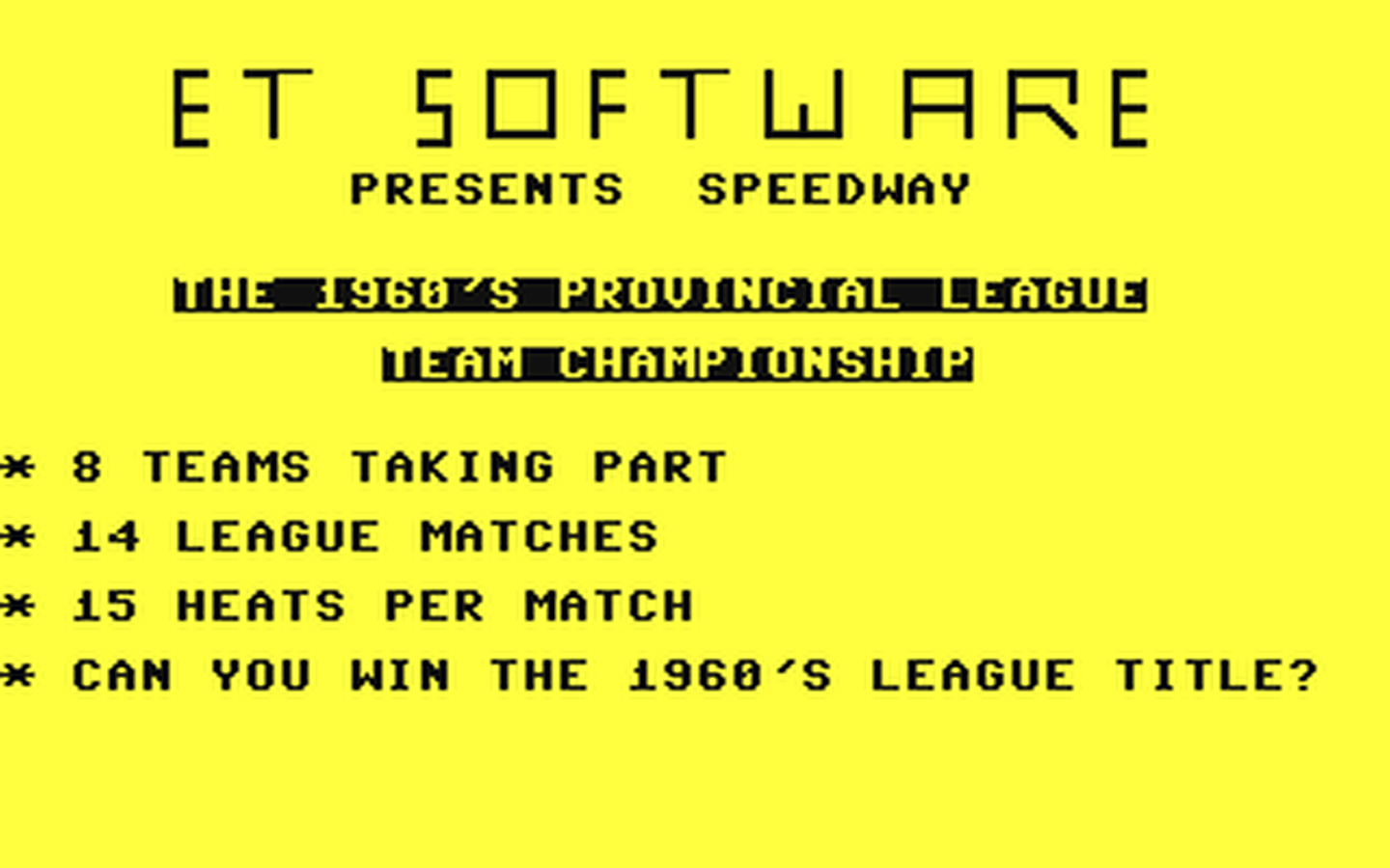 C64 GameBase Nostalga_Speedway ET_Software