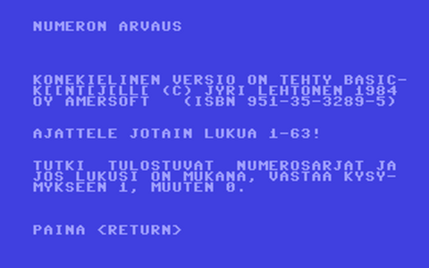 C64 GameBase Numeron_arvaus