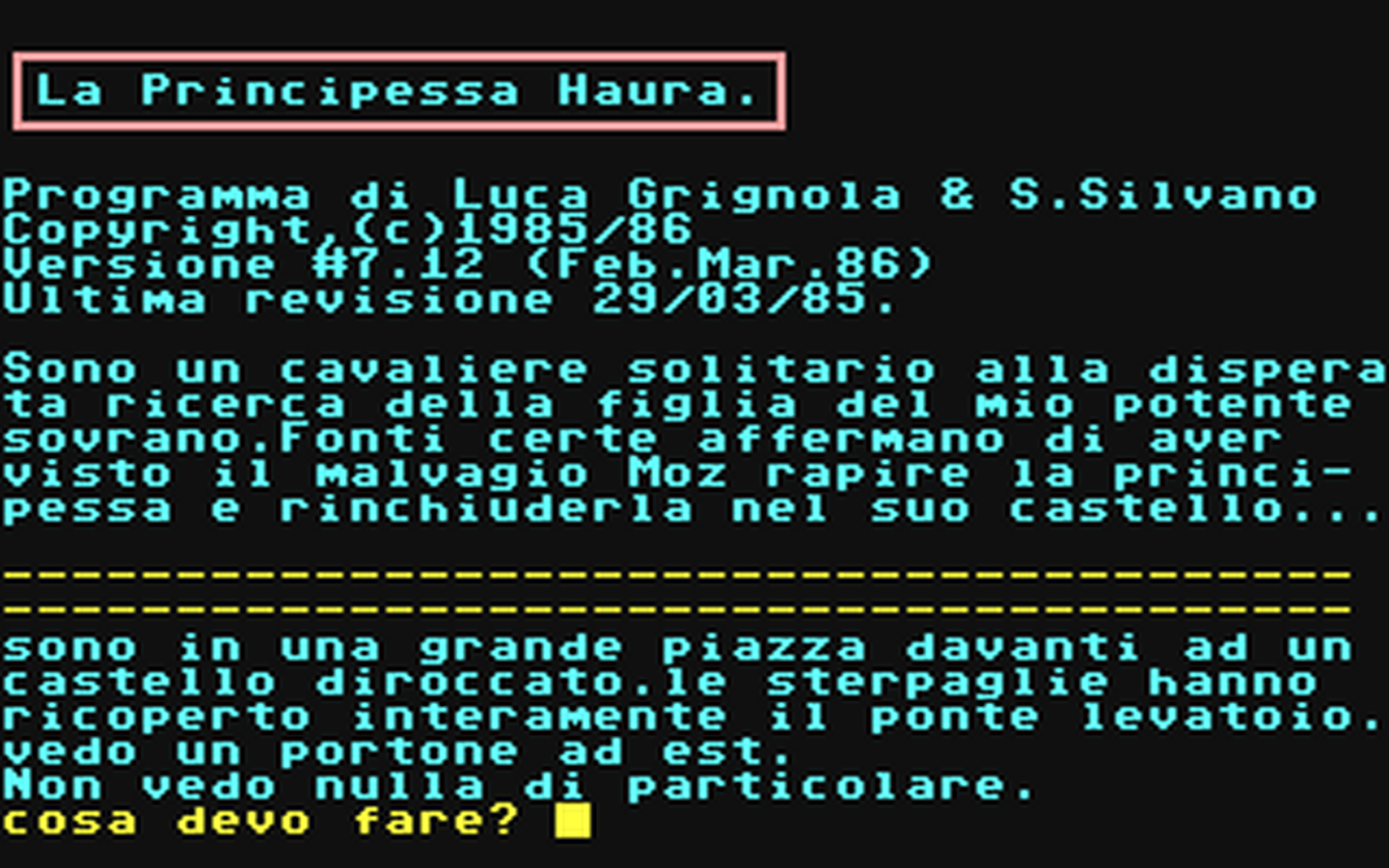 C64 GameBase Principessa_Haura,_La Edisoft_S.r.l./Next 1986